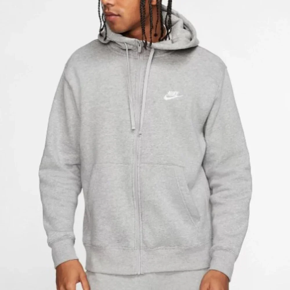 Nike Men's Sportswear Club Fleece Full-Zip Hoodie Grey Men's Small - Picture 1 of 7